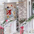 thumbnail image 2 of Winter Snowman House Flag 28 x 40 Vertical Double Sided Christmas Deer Cardinal Bird Holiday Outside Decorations Burlap Yard Flag BW727-40, 2 of 6