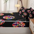 thumbnail image 5 of Manfei Soccer Sports Themed Zipper Queen Comforter Set with Fitted Sheet and 2 Pillowcases,Global Flag Zipper Bedding Set,Black,Black Reversible,4pcs, 5 of 8