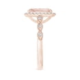 thumbnail image 3 of ANGARA Natural Cushion 2.7 ct Morganite Halo Ring with Marquise Motifs in 14K Rose Gold for Women | Birthday, Anniversary, Jewelry Gift for Women | Natural Morganite Ring, 3 of 11