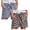 Blue & Coffee, variant on SGMVNU 2 Pack Summer Striped Shorts for Women Casual Loose Drawstring Waist Boxers Pull On Shorts with Pockets, Green & Coffee, Size S