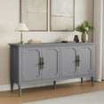 thumbnail image 5 of May in Color Mid Century Modern Sideboard with 4 Doors and Adjustable Shelves, Console Table for Entryway, Dining Room, Living Room, Grey Oak, 5 of 6