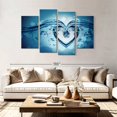 thumbnail image 2 of Elephant Stock Water Splash Heart Wall Art - Horizontal Multi Panel Canvas - Living Room Wall Decor - Love Multi Panel - White And Black Decor - 84" x 54", 2 of 4