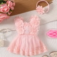thumbnail image 2 of NIEWTR Baby Girl First Birthday Party Dress Cake Smash Outfit Newborn Princess Tulle Tutu Romper Puff Short Sleeve Bodysuit(A-Pink,0-3 Months), 2 of 6