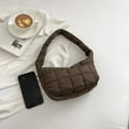 thumbnail image 3 of Women Shoulder Bags Cloth Quilted Simple Solid Color Shopping Bag (Black), 3 of 10