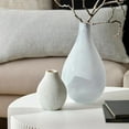 thumbnail image 2 of Bouclair Light Blue Frosted Glass Table Vase, 2 of 8