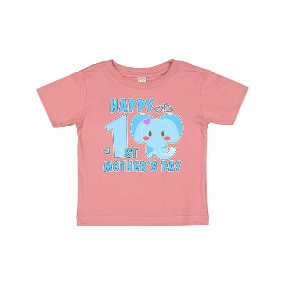 Inktastic Happy First Mothers Day with Elephant Boys or Girls Baby T-Shirt