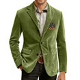 thumbnail image 4 of Men's Printed Corduroy Pocket Blazer, Casual Suit Cardigan Jacket, Green, XL, 4 of 6
