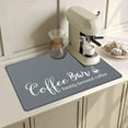 thumbnail image 2 of Coffee Mat 2 pcs 12x19 Inch Coffee Bar Mats Absorbent Non Slip Rubber Coffee Maker Mat for Countertop Coffee Bar Accessories Espresso Coffee Mat Dish Drying Mat Waterproof Heat Resistant, Gray, 2 of 6