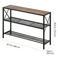 thumbnail image 5 of VEVOR Narrow Console Sofa Table, 41.7 inches Behind Couch Table, 3-Tier Long Entryway Table and Skinny Hallway Table, Narrow Sofa Table with Metal Frame, for Entryway, Hallway, Living Room & Bedroom, 5 of 9