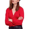 thumbnail image 1 of Free People Womens Love Street Button Up Shirt, Red, Large, 1 of 1