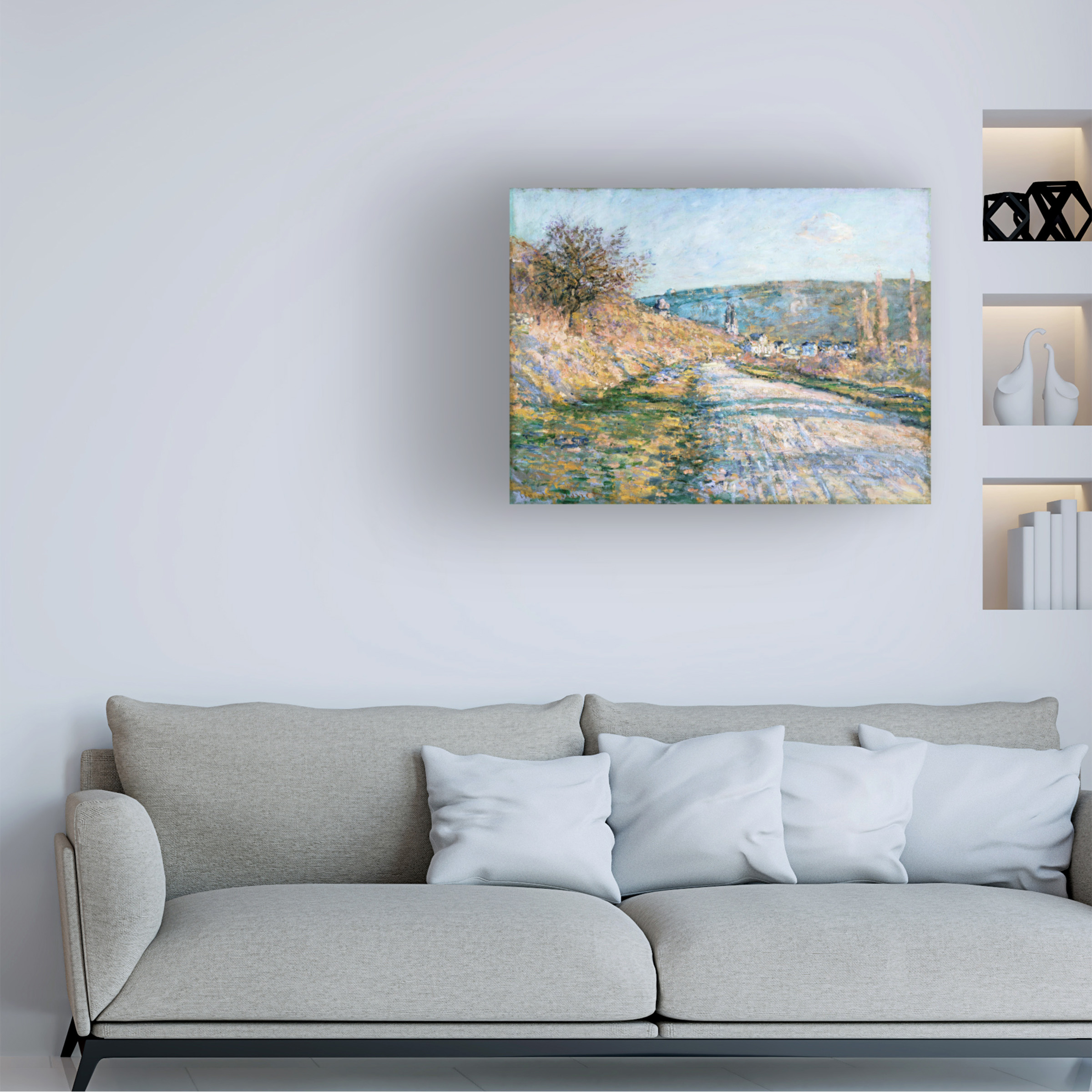 Monet 'The Road To Vetheuil' Canvas Art