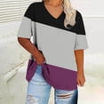 thumbnail image 2 of Staron Summer T-Shirts for Women Oversized V-Neck Short Sleeve Casual Loose Plus Size Basic Tee Shirt, Black 3XL, 2 of 4