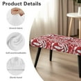 thumbnail image 7 of Psesaysky Bench Covers Slipcover Stretch Dining Bench Cover with Elastic Band Washable Rectangle Kitchen Chair Covers for Garden, Bedroom, Living Room (Red Xmas Candy), 7 of 7