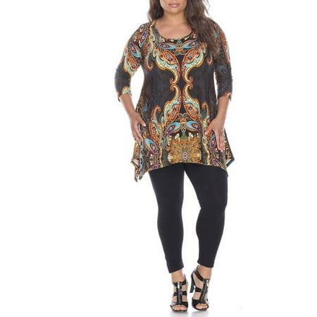 White Mark Women's Plus Marlene Tunic Top