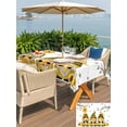thumbnail image 5 of Outdoor Tablecloth with Umbrella Hole for Patio/Picnic/Party/Camping, Yellow Bees Gnomes Waterproof Table Cloth Rectangle Table Cover Washable, Spring Floral Branches Modern Art (60"x 120"), 5 of 8