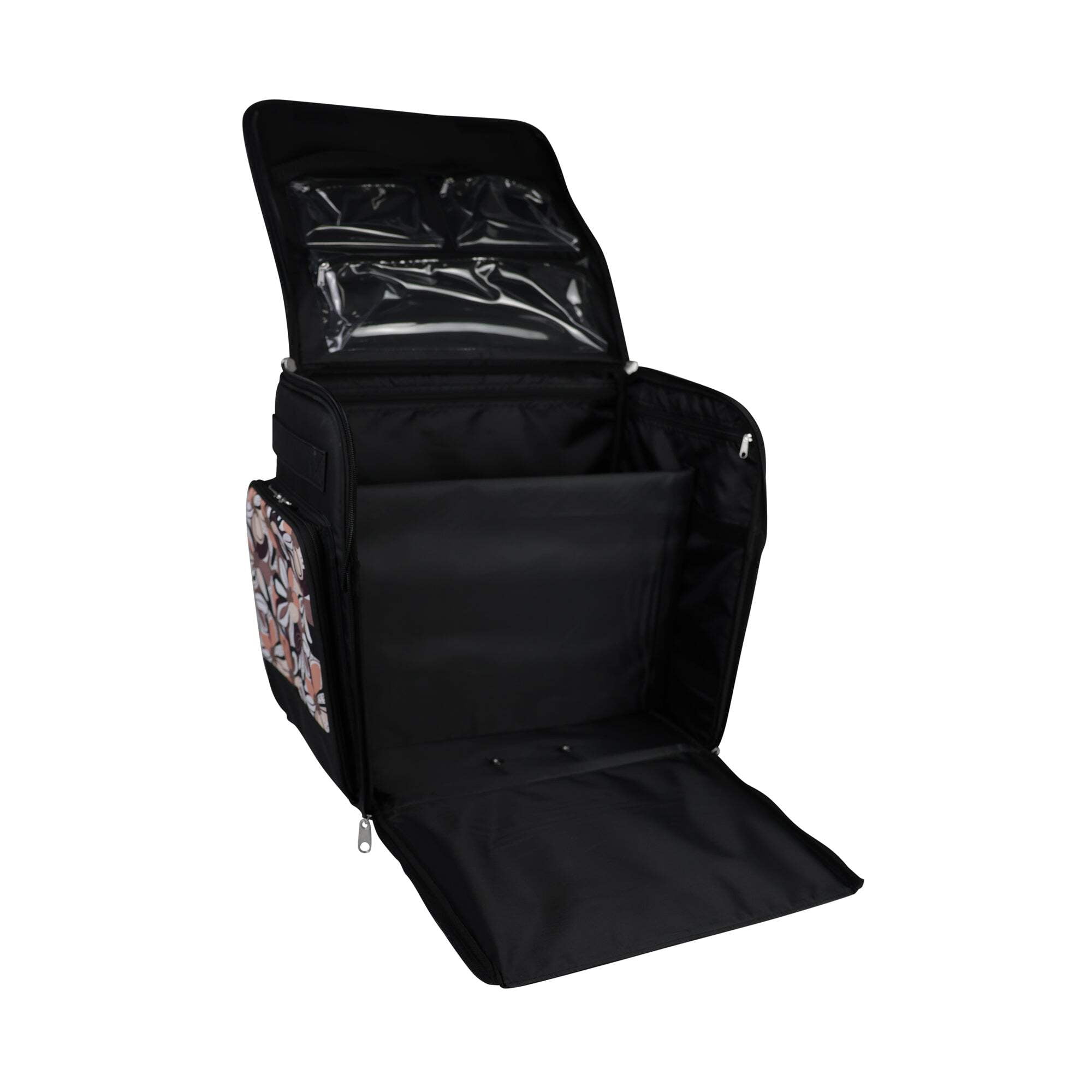Deluxe Collapsible Rolling Scrapbook Case, Brown  Floral