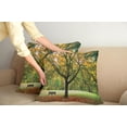thumbnail image 3 of Ambesonne Fall Throw Pillow Cover 2 Pack, Autumn Park Leaves Nature, 16", Green Yellow, 3 of 6