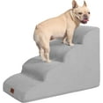thumbnail image 1 of TEMOGU-Curved Dog Stairs Ramp for Small Dogs High Beds 19.7" H, 4-Step Dog Steps for Small Dogs and Cats, Pet Stairs for High Bed Climbing, Non-Slip Balanced Pet Step Indoor, Light Grey, 1 of 4