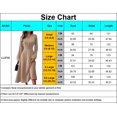 thumbnail image 4 of Vestido LaLaLin de manga larga con cuello en V y cintura torcida para mujer, maxi caqui, 4 of 7