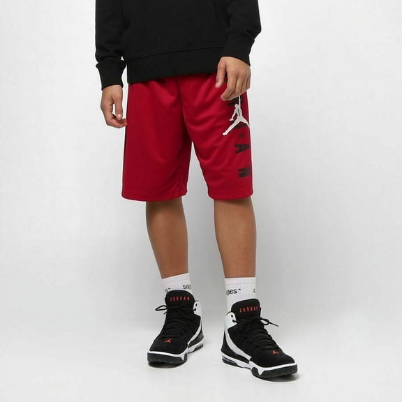 Nike Air Jordan Boys' Mesh Red/Black Basketball Shorts Size S