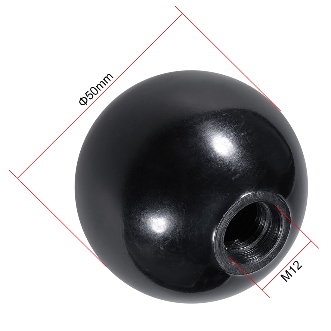 Uxcell Lot De 12 Boutons à Boule Filetés, Filetage Femelle M8, Bouton à Boule Thermodurcissable, Diamètre 3,9 Cm, Poignées Rondes Avec Insert En Cuivre Pour Remplacement De Poignée De Machine