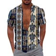 thumbnail image 1 of Camisas De Vestir Para Hombre Camisa de manga corta creativa holgada informal con estampado Digital 3d de bohemia a la moda de verano (Yellow, XXL), 1 of 4