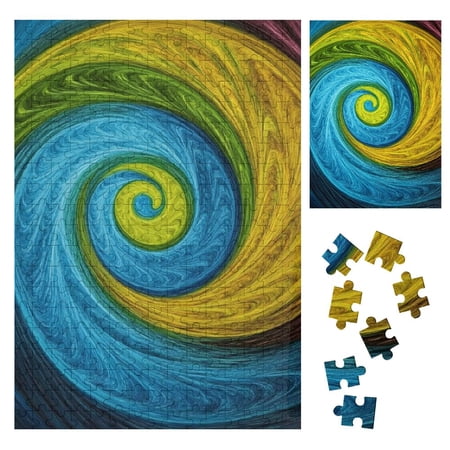 Palnkart Swirl Colors Vibrant Impossible Wooden Puzzles Vertical Edition Wooden Gift for Family Friends 300PCS