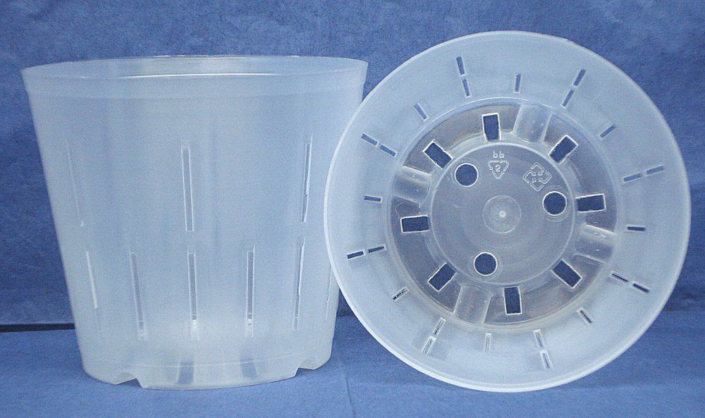 Clear Plastic Pot for Orchids 5 1/2 inch Diameter Quantity 4 