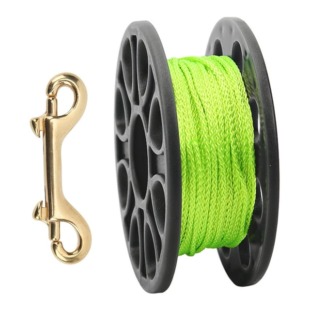 Diving Reels, 30 Meters Cable Length 8 Round Holes Fluorescent Green Line Dive Reel For Cave Diving Black