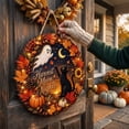 thumbnail image 6 of Fall Wreath for Front Door 8 Inch Black Cat Ghost Sign Fall Halloween Decor Outdoor Fall Decor for Home Indoor Spooky Hanging Decoration for Front Porch Entryway 1 Piece, 6 of 7
