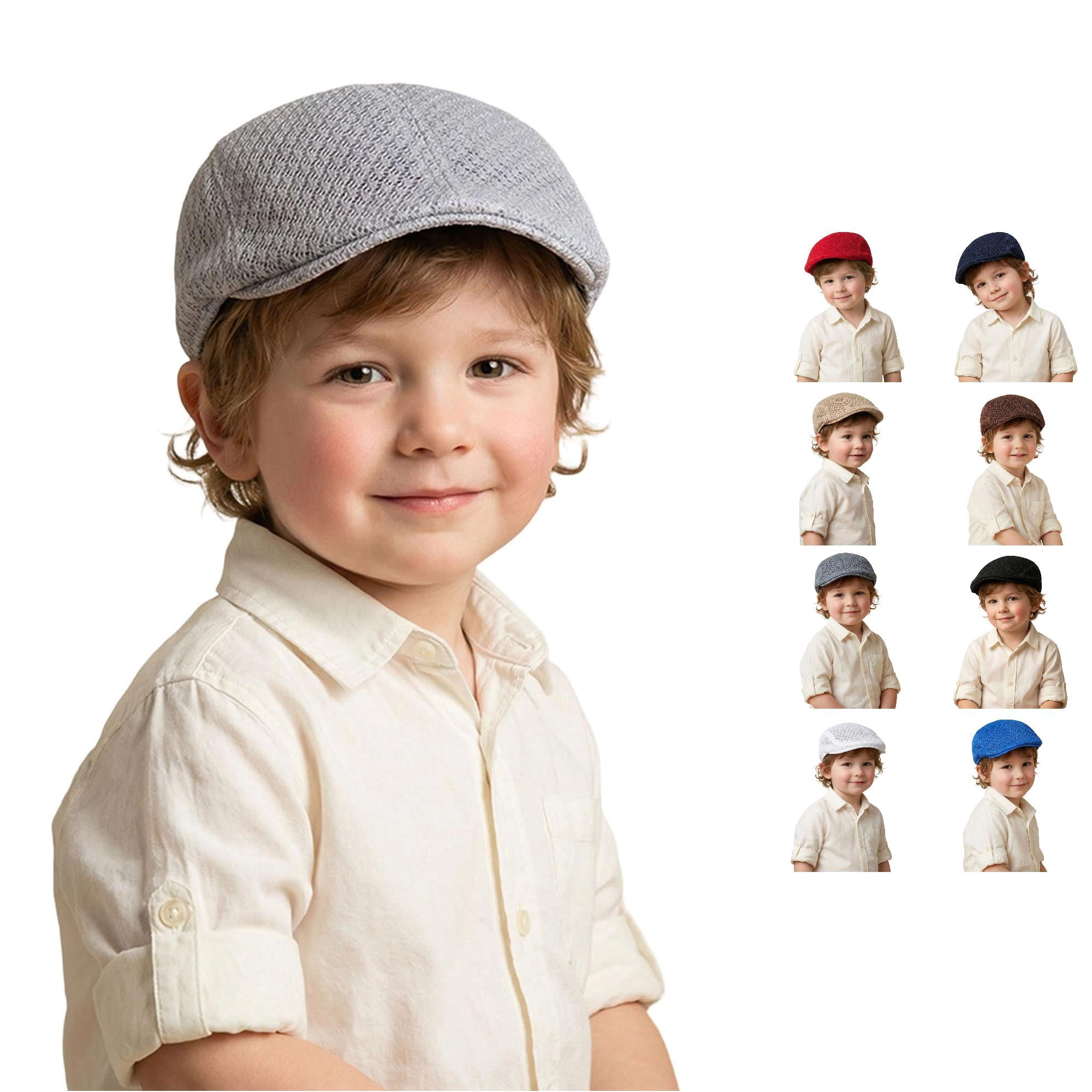 HNMKIU Kids Baseball Hat Solid Casual Beret Hat for Daily Wear Outdoor Work Unisex Children 3-16 Years