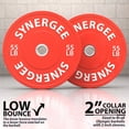 thumbnail image 2 of Synergee Color Bumper Plates Strength Conditioning Workouts Weightlifting 55lbs Pair, 2 of 4