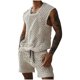 thumbnail image 1 of Conjunto Corto de Hombres 2 Piezas Trajes de Moda Casual Sólido Gira-Abajo Cuello Blusa Y Pantalones Traje, Poliéster, 1 of 5