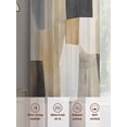 thumbnail image 6 of Abstract Color Block Sheer Curtains 63 Inches Long 2 Panels Grey Brown Oil Painting Style Geometric Light Filtering Semi Sheer Window Curtains Drapes for Bedroom Living Room 52"x63", 6 of 7
