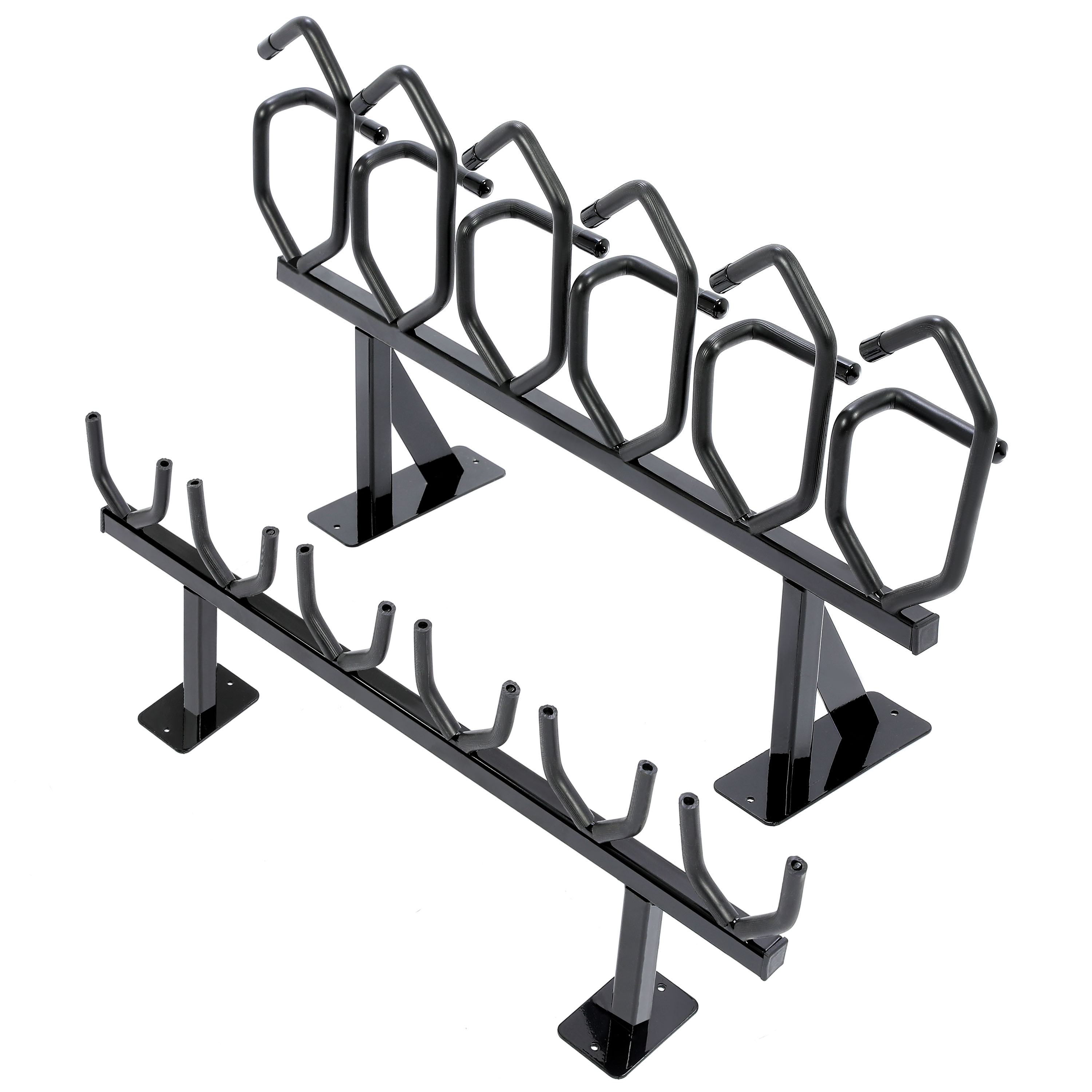 Kojem Vertical 6-Slot Storage Wall Mount for Rifles/Shotguns, Steel Black, 150 lb