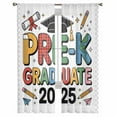thumbnail image 3 of Colorful Words Graduation Sheer Curtains 72 Inches Long 2 Panels Set, Window Sheer Curtains for Living Room/Bedroom, 2025 Funny Cartoon Words Light Filtering Rod Pocket Curtain 52'' x 72'' x 2, 3 of 7