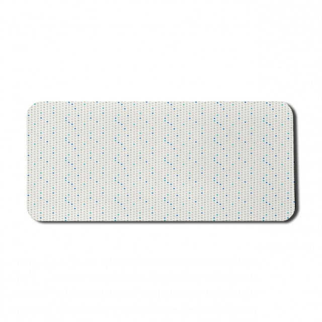Autumn Computer Mouse Pad, Abstract Fall Season Foliage Leaves Scandinavian Style Garden Art, Rectangle Non-Slip Rubber Mousepad X-Large, 35" x 15", Turquoise Blue and Eggshell, by Ambesonne