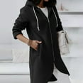 thumbnail image 3 of Hoodies for Women KONBECA Women's Solid Color Zip up Hoodie, Long Irregular Hem Long Coat, Plus Size Winter Warm Sweatshirts Jackets Hoodies Outerwear with Pockets Gray 3XL, 3 of 5