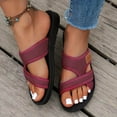 thumbnail image 5 of Dress Sandals Women Wedge Shoes Slip On Dressy Summer Comfortable Slides Sandals Lightweight Platform Shoes Size 7, 5 of 8
