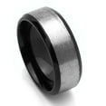 thumbnail image 2 of Men Women 8MM Comfort Fit Titanium Wedding Band Beveled Edges Black Ring (Size 7 to 14), 2 of 2