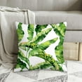 thumbnail image 4 of Throw Pillow Covers Set of 2, Watercolor Tropical Banana Palm Leaves Home Decorative Pillowcases Cushion Case Covers for Couch Bed Sofa 20x20 Inch, 4 of 5