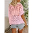 thumbnail image 3 of Qaspx Crochet Hollow Out Womens Blouses Beach Swimsuit Coverups Summer Short Sleeve Knit Tops, 3 of 4