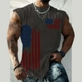 thumbnail image 3 of kpoplk Mens 4th of July Tank Shirt USA Flag Short Sleeved T-Shirts Muscle Gym Workout T-Shirt(Dark Gray,XL), 3 of 4
