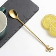 thumbnail image 4 of CCF 6pcs Elegant Gold Adult Floral Long Handle Teaspoons, 7.4" Stainless Steel Stirring Spoons for Coffee & Tea, 4 of 7