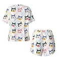 thumbnail image 5 of Kdxio Cute Dog Print Pajamas Sets for Women Short-Sleeved Pjs with Lounge Shorts Two Piece Sleepwear S-4XL, 5 of 9
