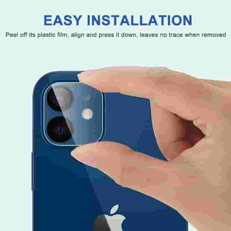 HD Camera Lens Protector for iPhone 12, Tempered Glass, Anti