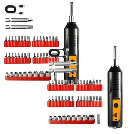 

Jrocdr Brushless Electric Screwdriver Household Small Function USB Rechargeable Purpose Lithium Electric Drill Rotational Screwdriver Angled Screwdriver Full Size Snap on 2 *2PCS