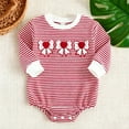 thumbnail image 6 of Girls Valentines Day Outfit Long Sleeve Bow Embroidery Romper Bodysuit Cute Baby Girl Outfit Baby Outfit 3-6 Months, 6 of 6