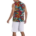 thumbnail image 2 of Xecao Geometry print basketball shirt for both men and women, a unisex basketball jersey perfect for theme parties-X-Large, 2 of 6