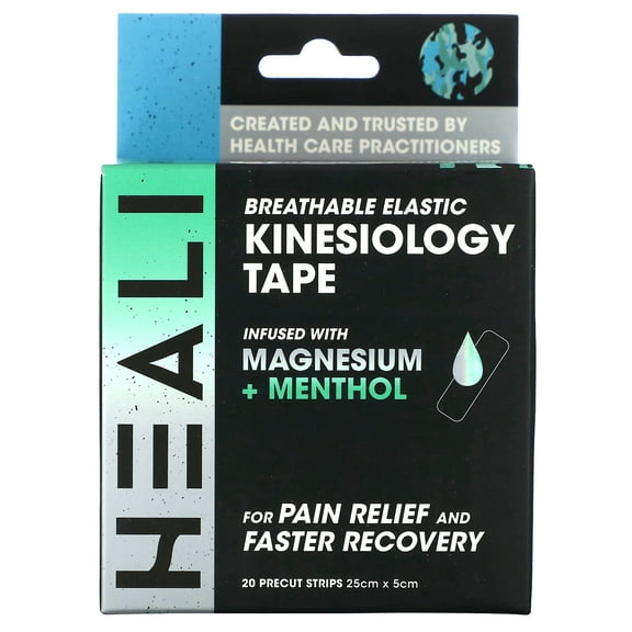 Heali Medical Corp Breathable Elastic Kinesiology Tape, Blue Camo, 20 Precut Strips